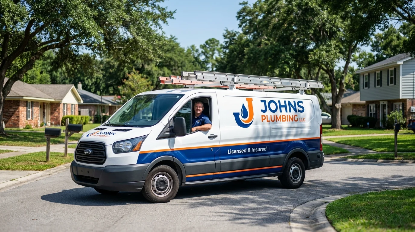 Johns Plumbing LLC service van in Goose Creek, SC