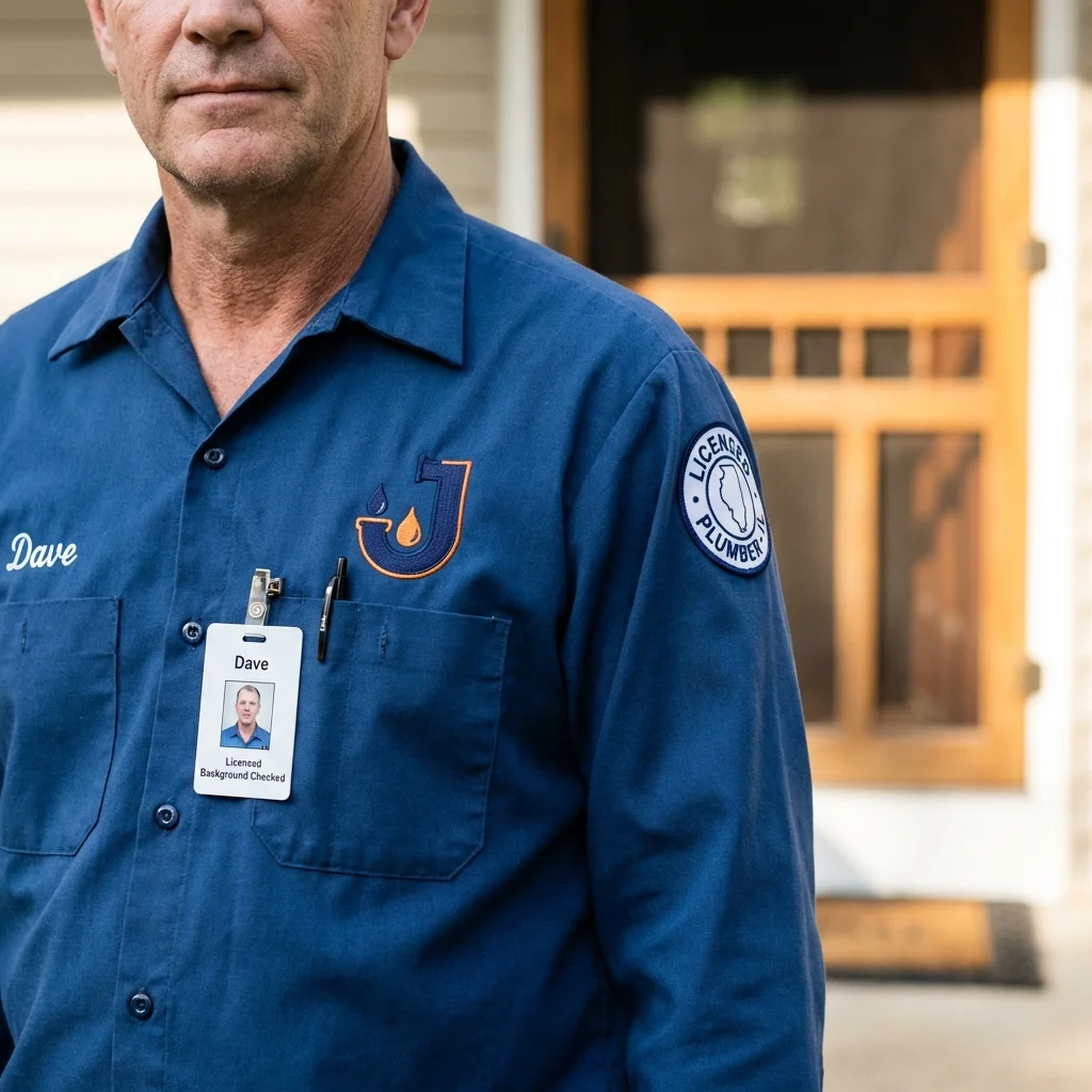 Licensed plumber showing ID badge in Goose Creek, SC