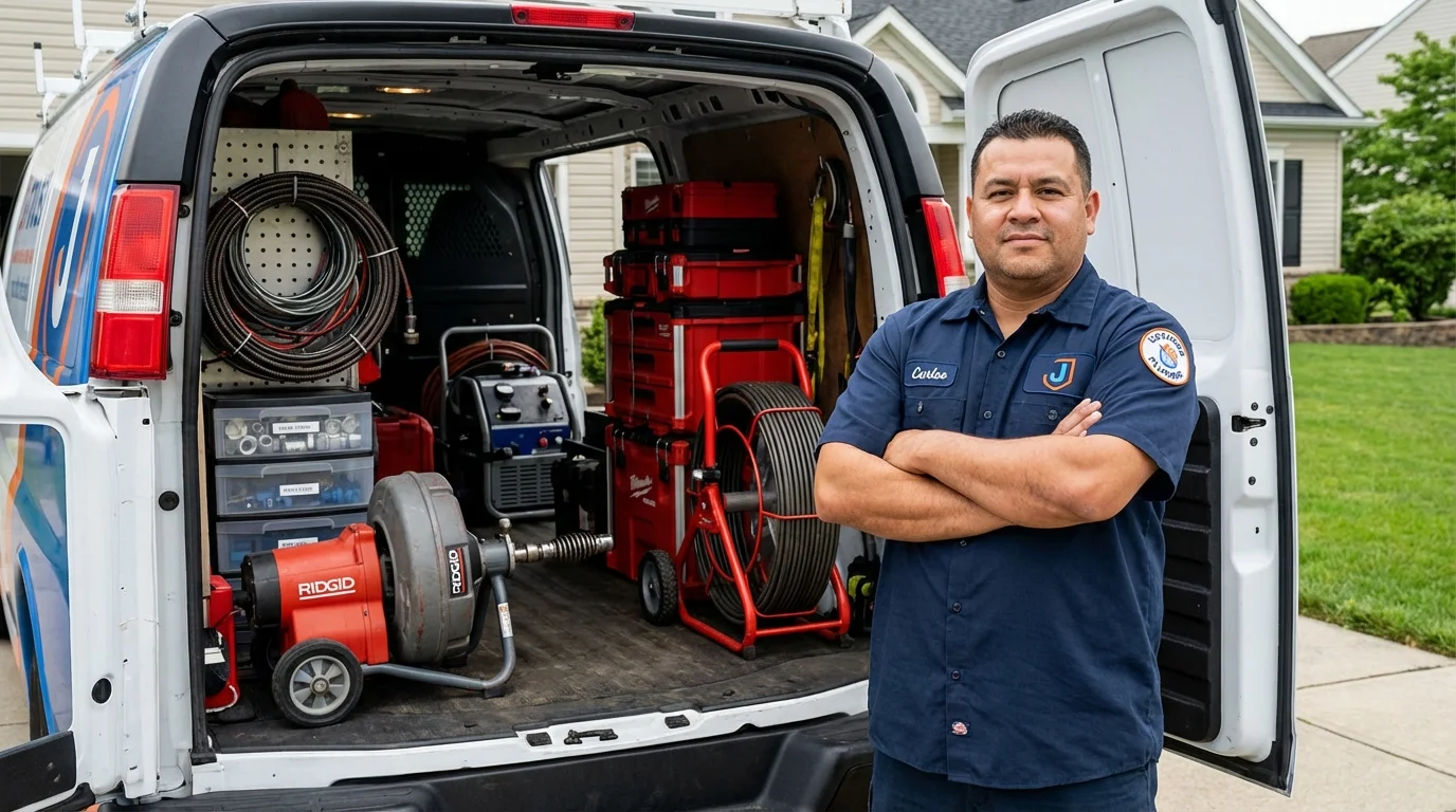Professional drain cleaning equipment and Johns Plumbing LLC plumber in Goose Creek