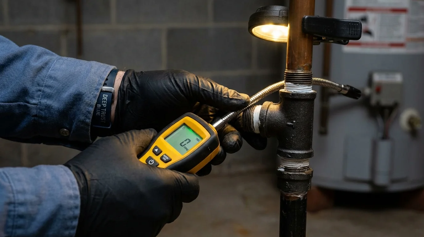 Gas leak detection with electronic sniffer by Johns Plumbing LLC in Goose Creek