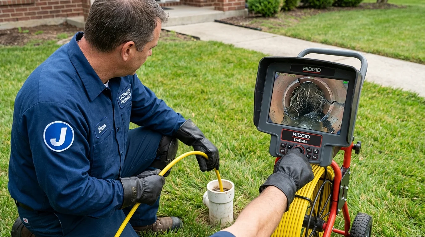Sewer camera inspection being performed by Johns Plumbing LLC in Goose Creek